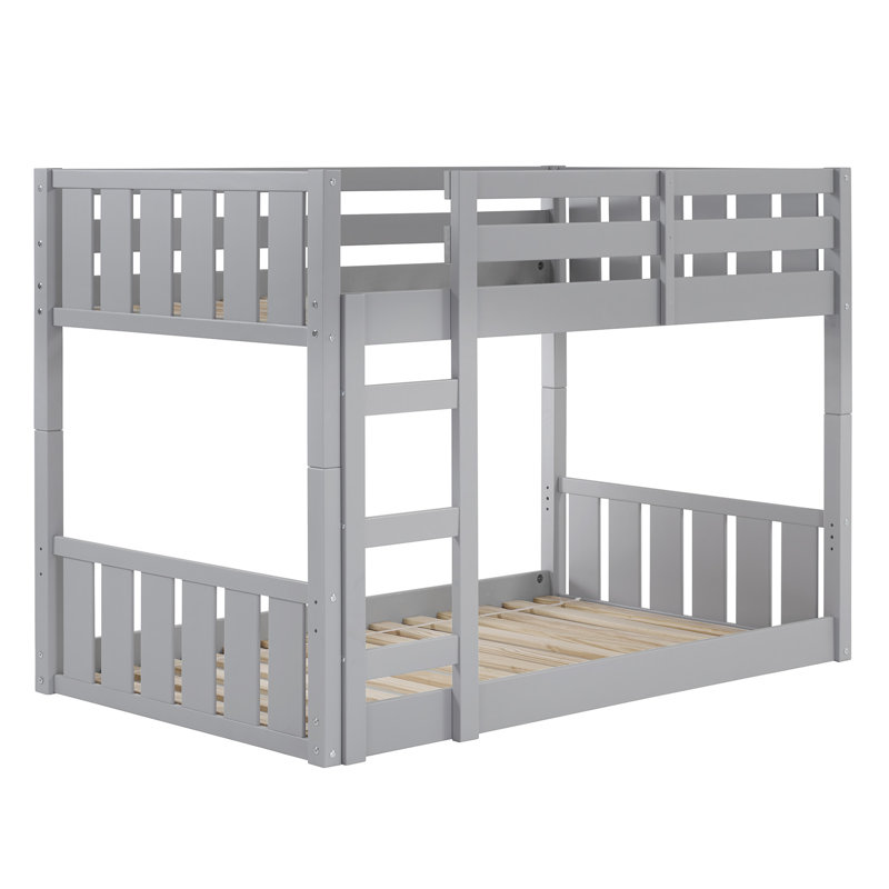 Calhan Kids Twin Over Twin Bunk Bed, Gray