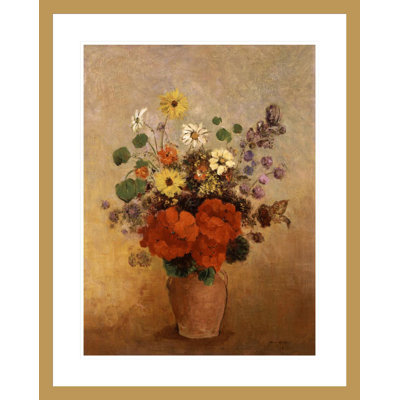«Flowers in a Vase» par Odilon Redon, impression giclée sur cadre