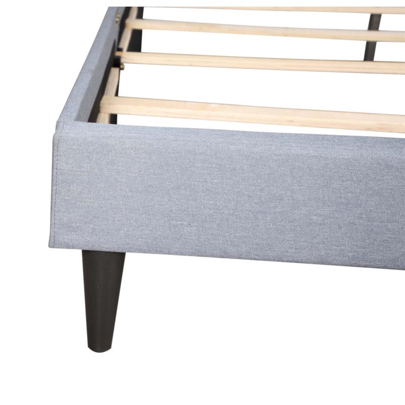 Lit de charme avec tête de lit élégante pour les chambres de rêve, Bleu, Double