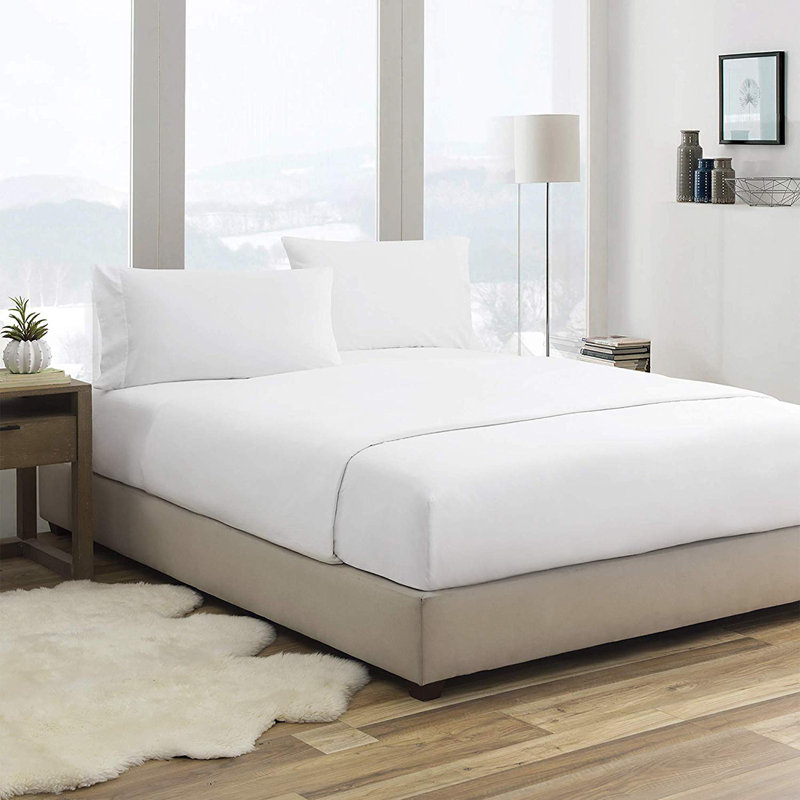 Sateen Sheet Set, Full Sheet Set + Fittes Sheet + 3 Pillowcases, Violeta Folho