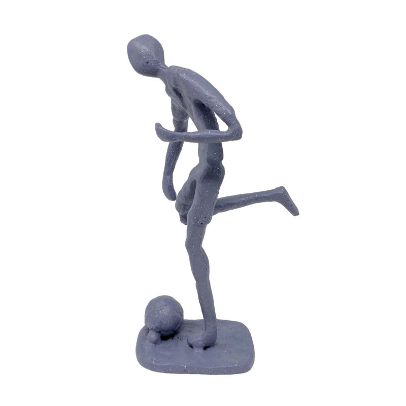 FOOTBALLER Iron Figurine 20cm, Grey Shimmer