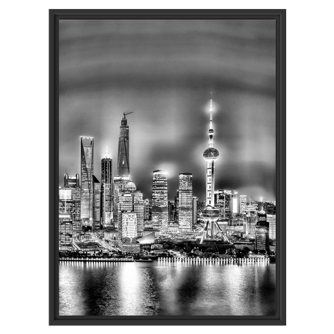 Gerahmtes Wandbild Shanghai Skyline