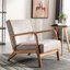 Chaise d'appoint Camel avec accoudoirs à cadre ouvert de style Mid-Century moderne et coussin en microfibre pour une ambiance de chambre à coucher, rembourrage en mousse et détente dans le salon