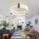 Deaija Modern Round Rattan LED Ceiling Light, Dimmable Flush Ceiling Light Fixture, Vintage White Low Profile Ceiling Lamp