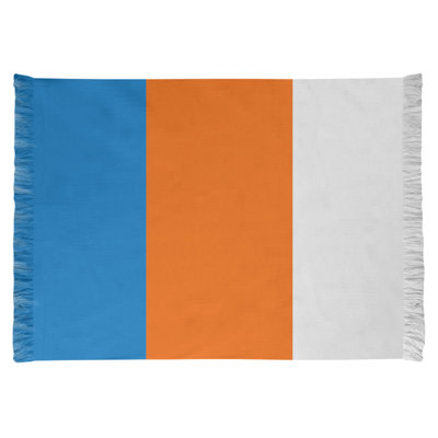 Tapis bleu/orange rayé/zone blanche Miami