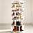 32-40 Pair Shoe Storage, 7 Tier Wood Rotating Shoe Rack