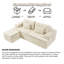 Canapé modulaire 83 po, canapé-lit modulaire en forme de L avec repose-pieds, canapé-lit modulaire à 3 places avec ressorts ensachés, coussins décoratifs pour le salon, aucun assemblage requis-666447499