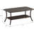 Outdoor Wicker Coffee Table, Patio Coffee Table With 2-Tier Storage Shelf With PP Board For Patio Conversation Set