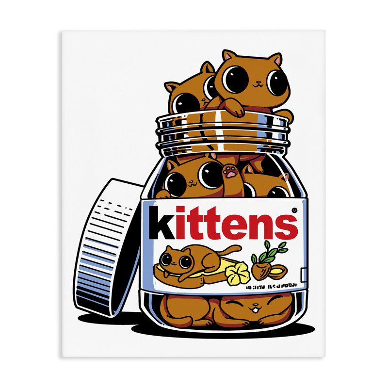 Toile Hazelnut Spread Cats, conception de Tobe Fonseca, H 20 po x l 16 po