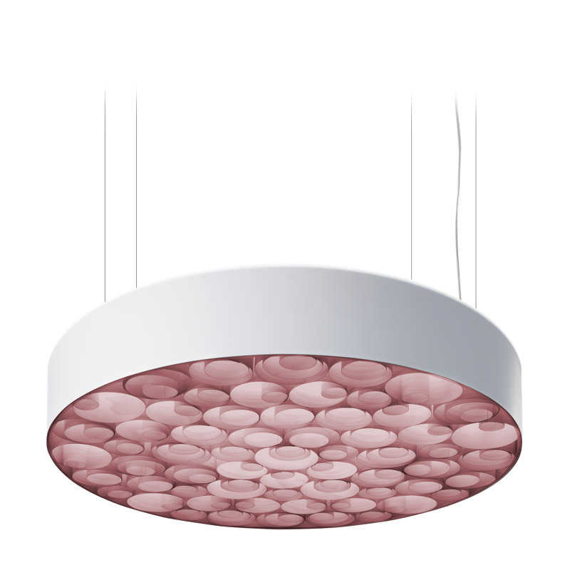 Spiro LED Chandelier, White Outer, 5.9" H x 29.5" W x 29.5" D, Pale Rose