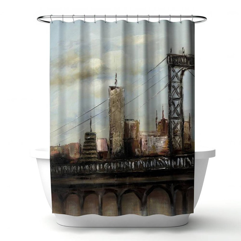 Shower Curtain CI21 – Polyester Shower Curtain, Dye Sublimation Print, 71" W × 74" L