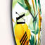Horloge murale moderne - feuillage tropical et fleurs jaunes III-60281342