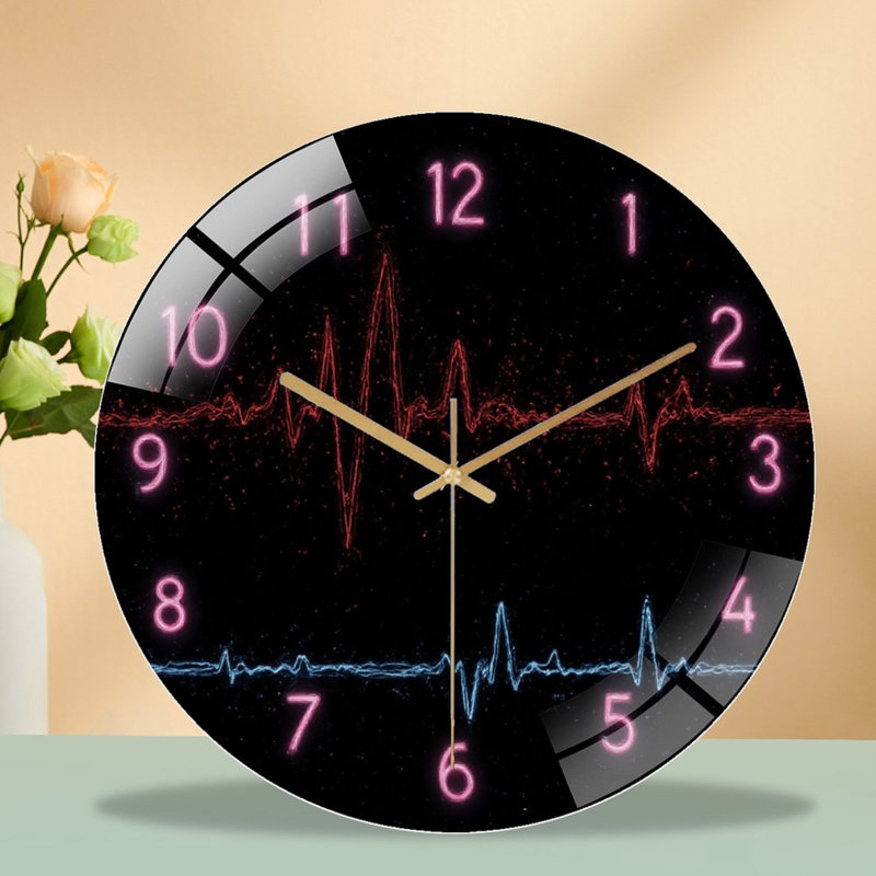 Horloge murale en verre 12 po
