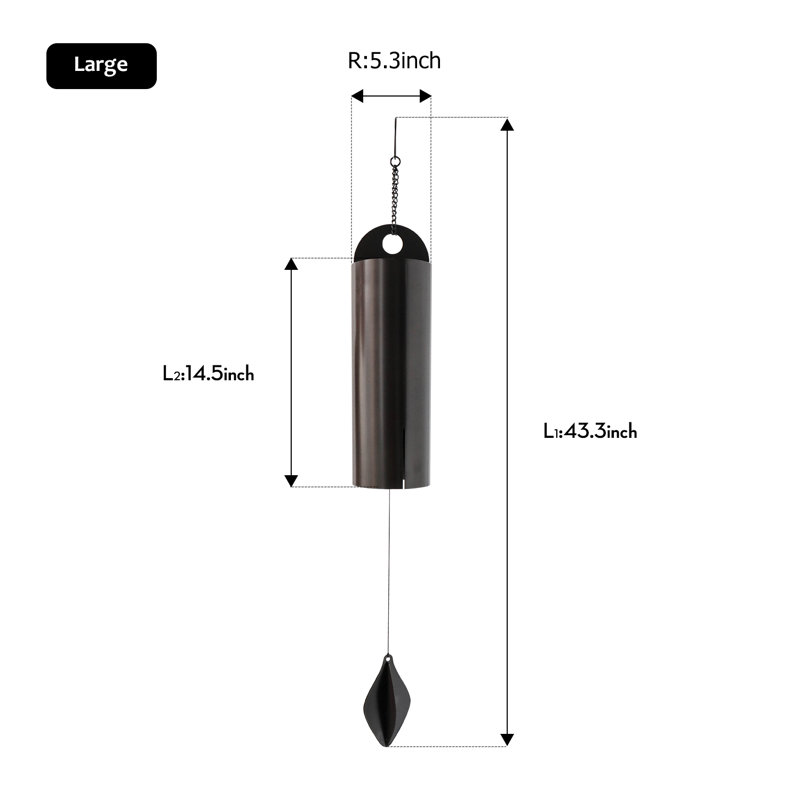 Carillons à vent Deep Reson, H 43,3 po x l 5,3 po x P 5,3 po