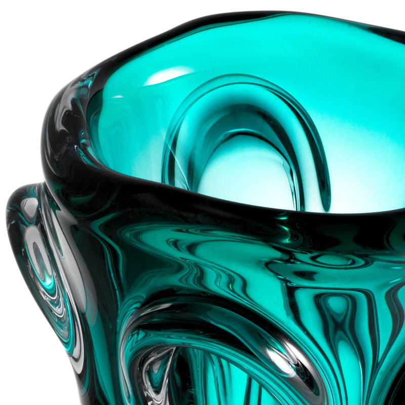 Aila Handmade Glass Table Vase, 12.1254'' H x 7.87'' W x 7.87'' D, Clear