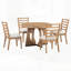 Ensemble de table de salle à manger ronde extensible avec 4 chaises, conception géométrique unique pour une cuisine et une salle à manger polyvalentes