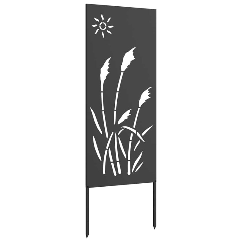 Garden Privacy Screen 50 X 140 Cm Galvanised Steel, Black