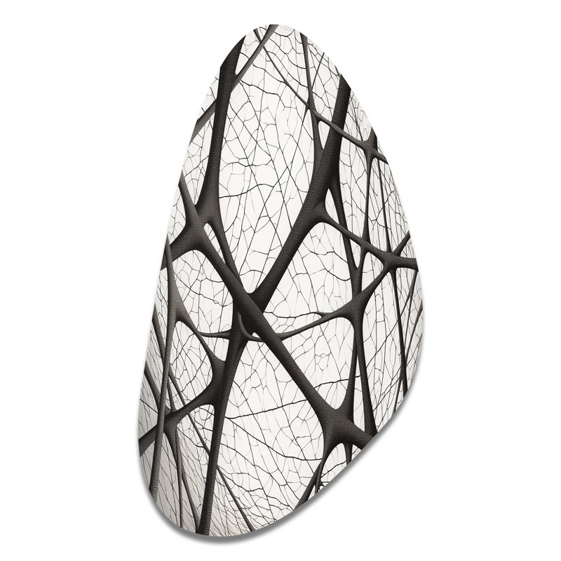 «Dania - Abstract Shapes Unique Shape», reproduction d'art asymétrique noire, H 39 po x l 21 po