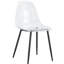 Chaise de salle à manger transparente transparente, 6 accoudoirs en cristal ergonomiques modernes avec pieds en métal, siège confortable, 1 siège en plastique de 6 places de style nordique,-2008789938-2008789933
