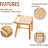 Vanity Stool – Square Rattan Makeup Stool