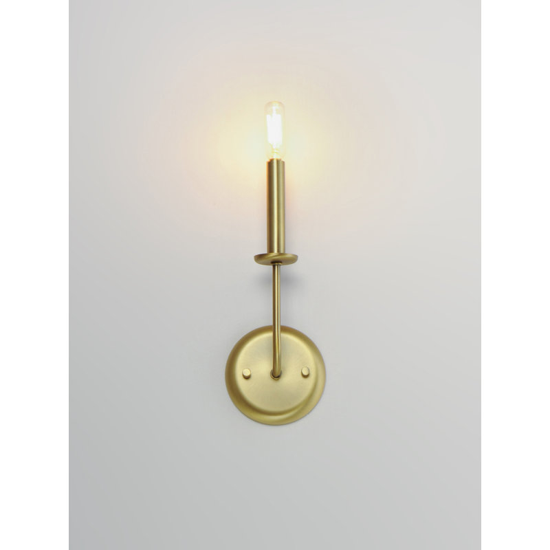 Schiessler Steel Candle Wall Light, Satin Brass