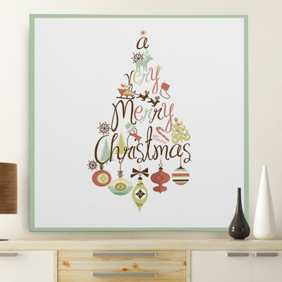'Christmas Tree Word Play' Photographic Print on Wrapped Canvas