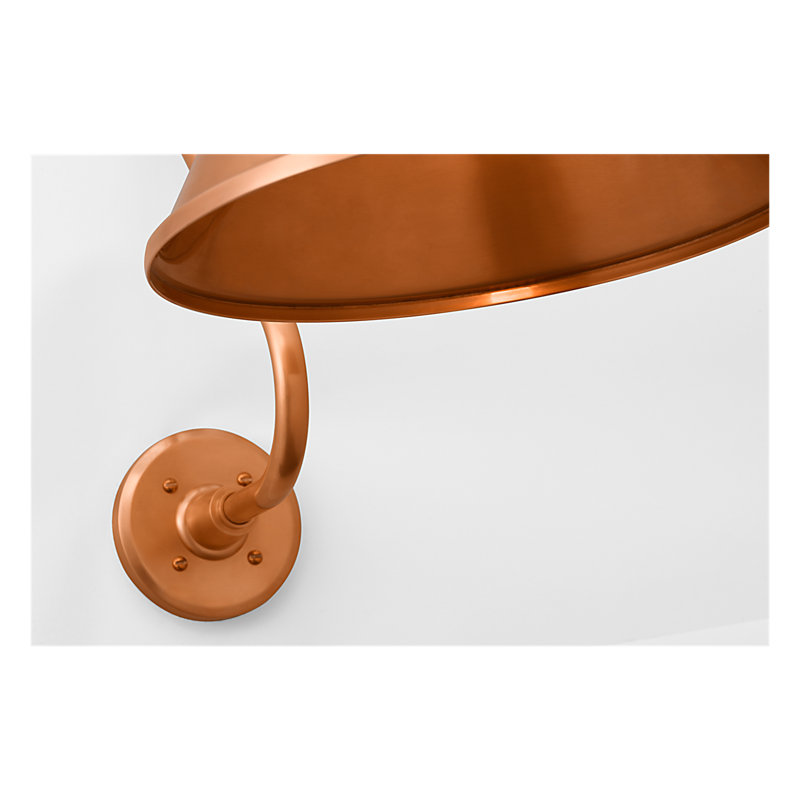 Thomas O'Brien, "Academy 18" Larrabee Barn Light in Soft Copper with 16" Bowers Shade, 27'' H x 12.5'' W x 24'' D