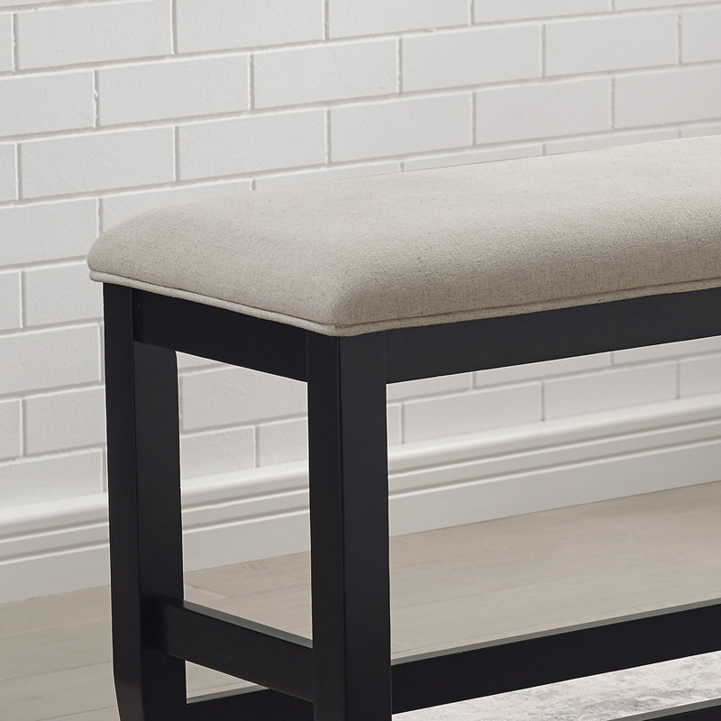 Banc en similicuir Valer, Noir
