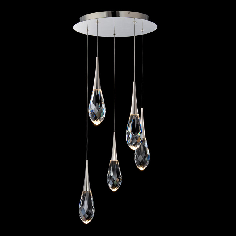 Hibiscus 5 - Light LED Pendant, Polished Nickel