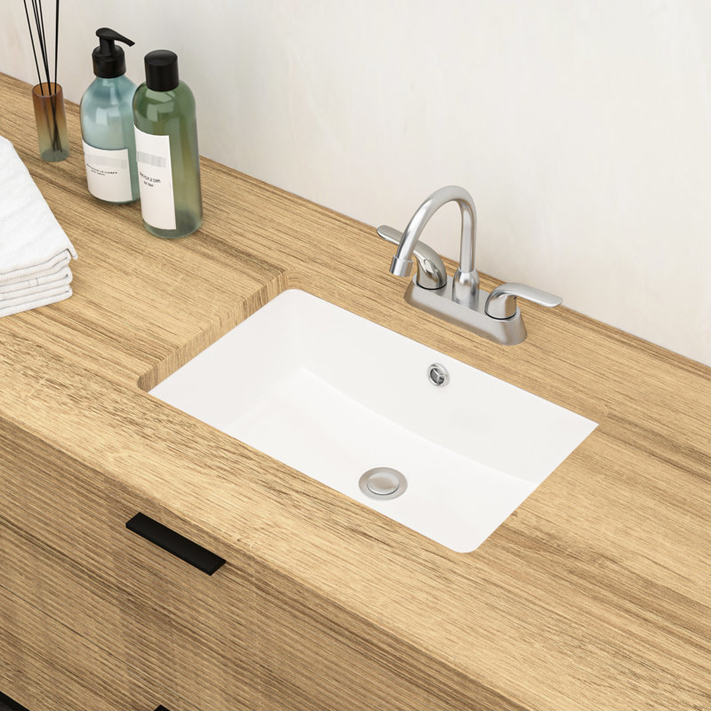 18"X12" Rectangular Ceramic Undermount Bathroom Sink With Overflow - Elegant Design, Smooth Surface For Renovation White Modern Classic Style, Acid Resistance Restroom