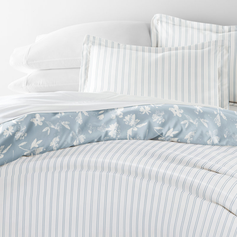 Soft Country Home Pattern Reversible Duvet Cover Set, Queen Comforter + 2 Pillow Shams