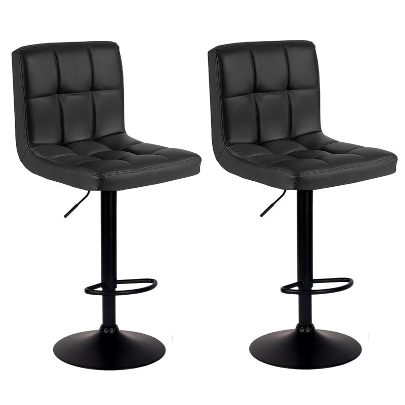 Tabouret pivotant à hauteur réglable Abrahamsen, Noir, Noir
