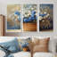 Ensemble d'art mural bleu et blanc jardin de ferme - fleurs sauvages-107183793-107183797