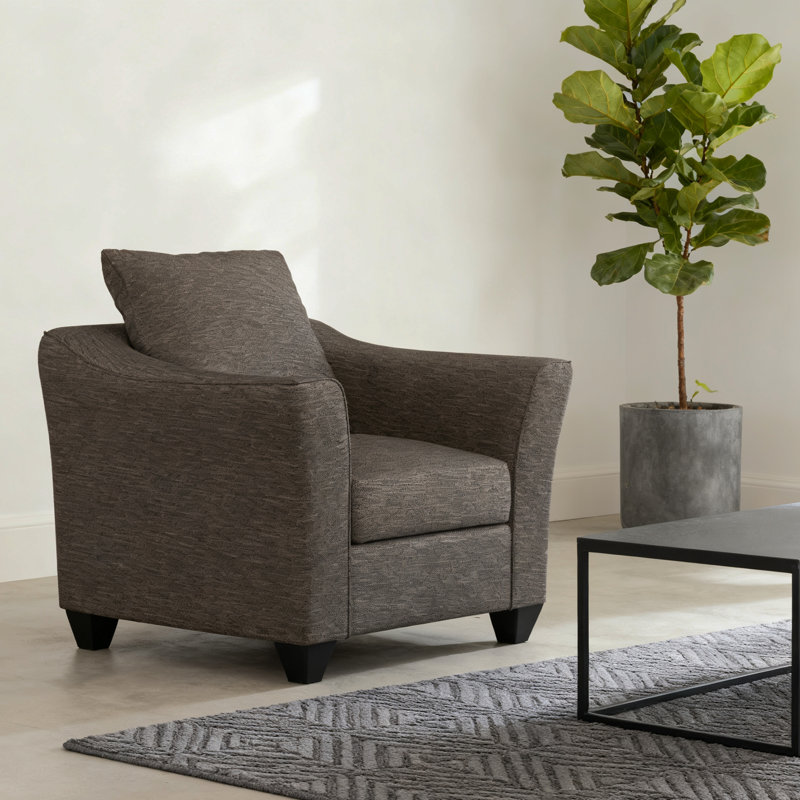 Chaise moderne avec accoudoirs évasés gris anthracite