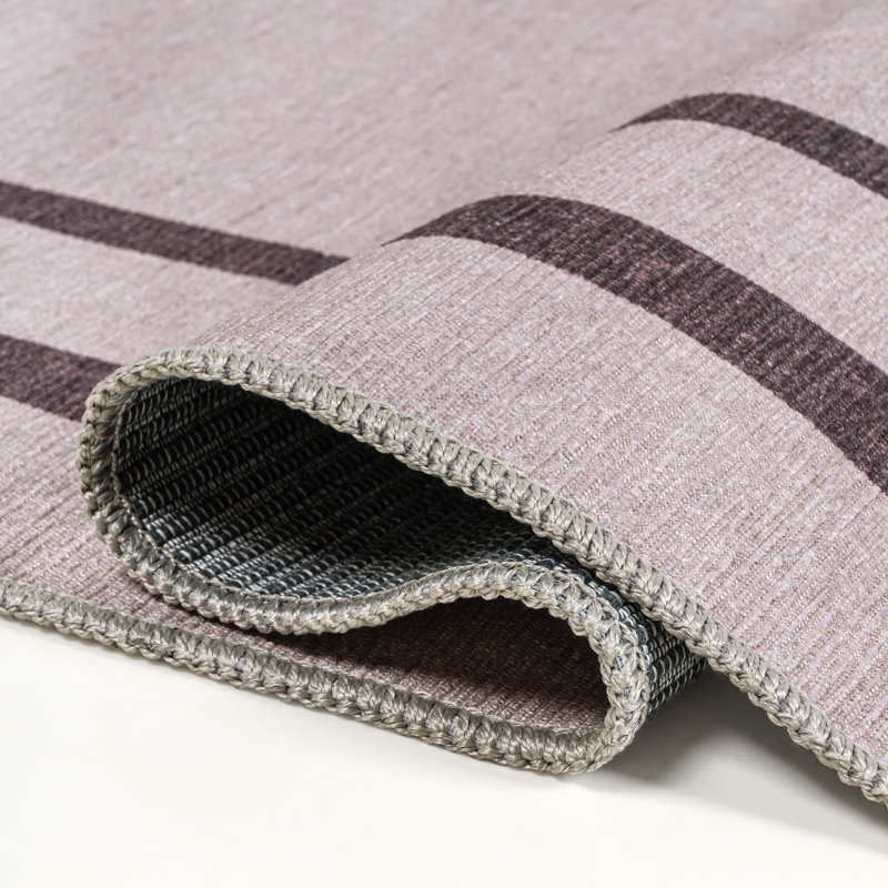 Tapis mauve / mauve foncé à 2 rayures Mariques Classic, Tapis de couloir 2 pi x 8 pi
