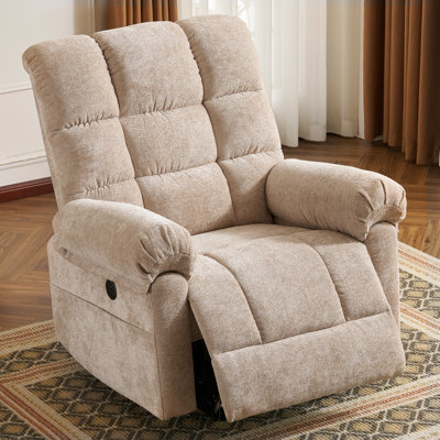 Oversized Power Lift Recliner Chair with Massage and Heat for Elderly, 26" Extra Wide Lift Chair for Big and Tall, Chenille Electric Lift Recliner wit by Red Barrel Studio