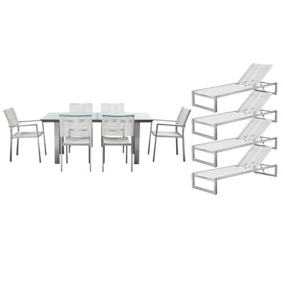 Bella 10-Person Aluminum Outdoor Conversation Set with Cushions – Modern Patio Seating with Quick-Dry Rope & Matching Bella Collection Pieces