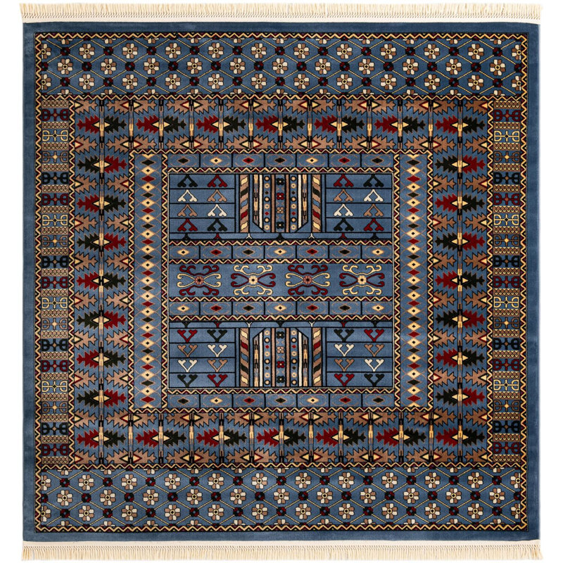 Tapis bleu Aucun, Carré 7 pi 10 po