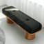 Banc rembourré noir-908886625