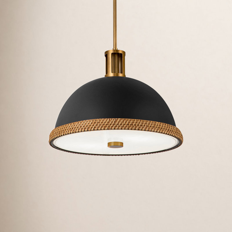 Doral Pendant, Matte Black, 12.75"H x 16.38"W x 16.38"D