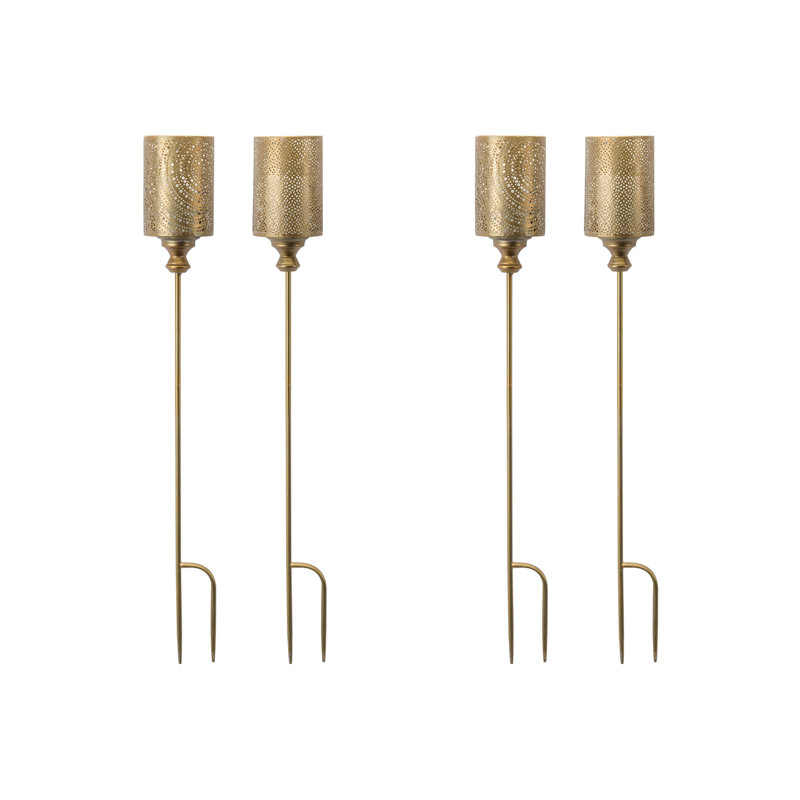 Metal Abstract Garden Stake, Gold