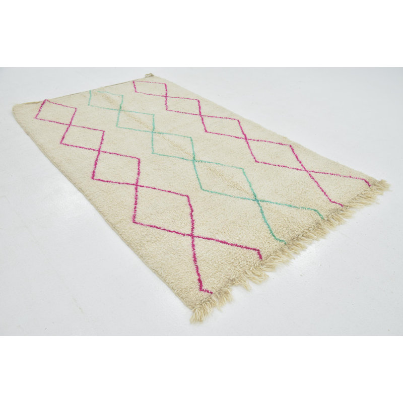 Tapis de zone en laine 4 pi 9 po x 8 pi en laine noué la à la main one-of-kind Ilfracombe