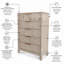 Commode 5 tiroirs Amsden - Finition rose cendré-1988229281