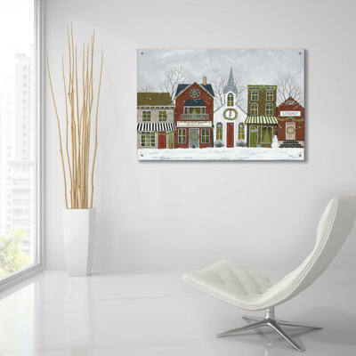  «Christmas In The City» par Tanya Nyp, art mural en verre acrylique, 36 po x 24 po
