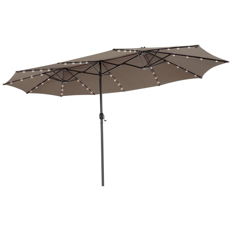 450cm Lighted Balcony Parasol, Brown