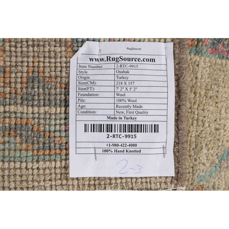 One-of-a-Kind 5'2" X 7'2" New Age Wool Area Rug in Brown