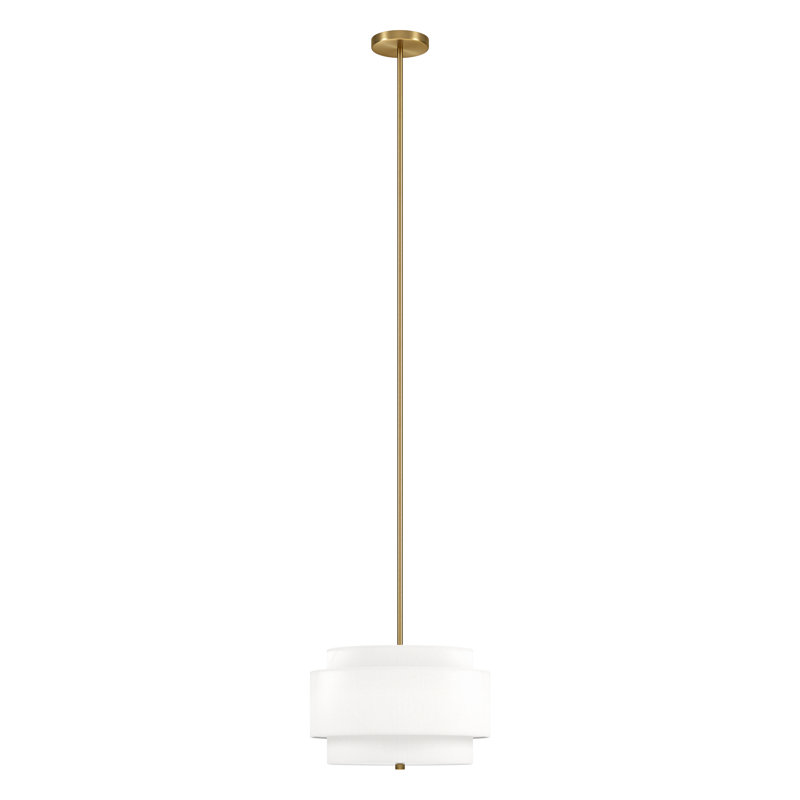 Solomon 2 - Light Drum Pendant, Brass, White