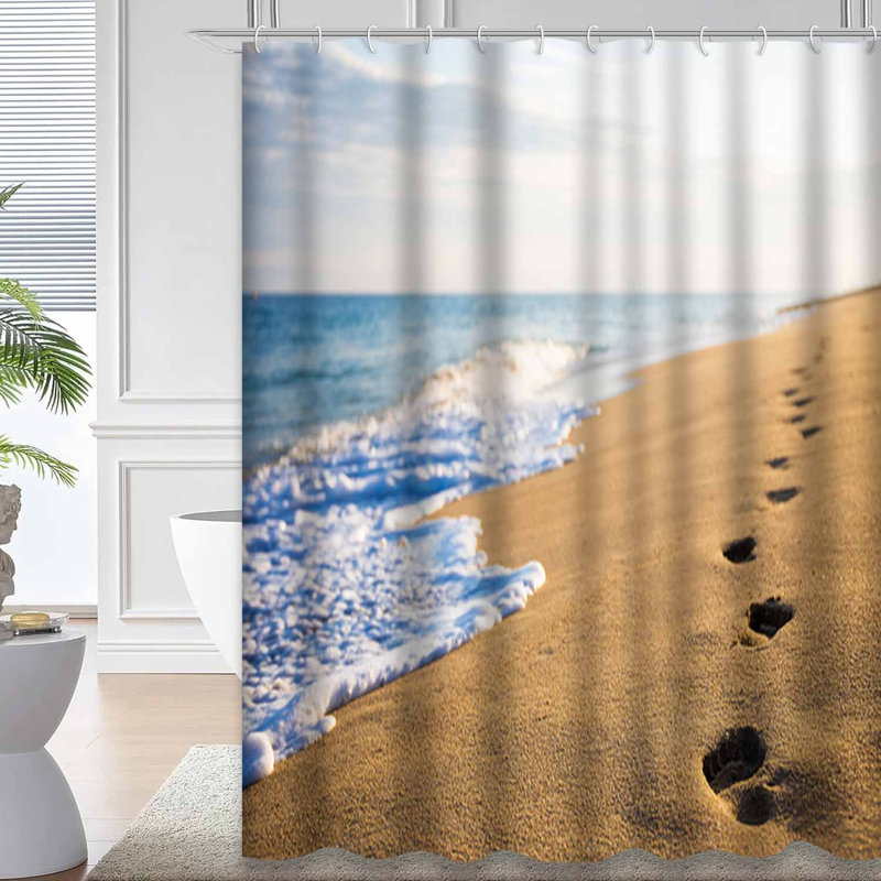 Rideau de douche Golden Sand Beach Sunset, L 72 po x l 78 po