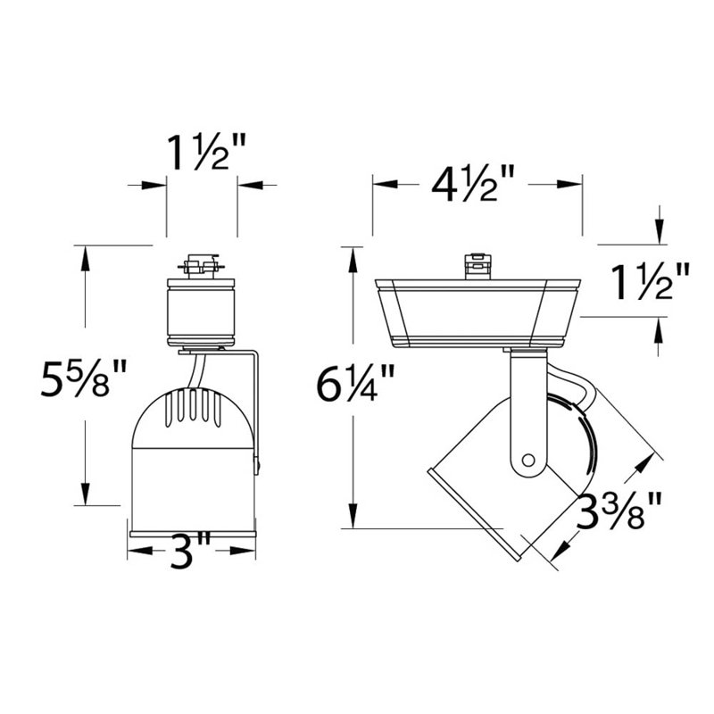 Track Head, Lightolier Series, 75W MR16 Halogen Bulb, White