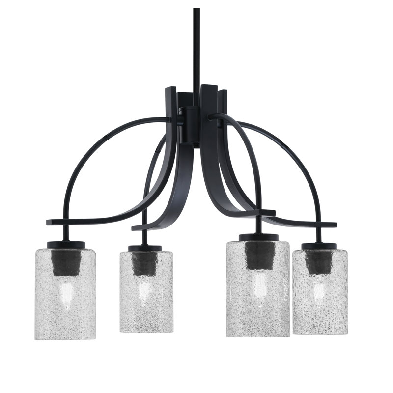 Lustre Cavella Light, H 15,75 po x l 23,5 po x P 23,5 po, Noir mat, 4